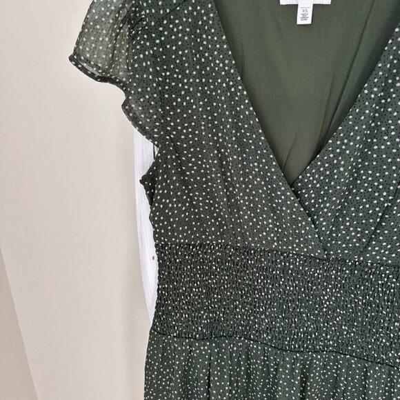 BP Smocked Waist Chiffon Mini Dress Green Sz XS - Picture 8 of 11